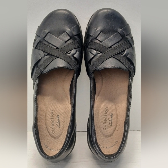 Clarks Collection Leather Slip-On Loafer Black Cheyn Creek Size US6 - Picture 2 of 11